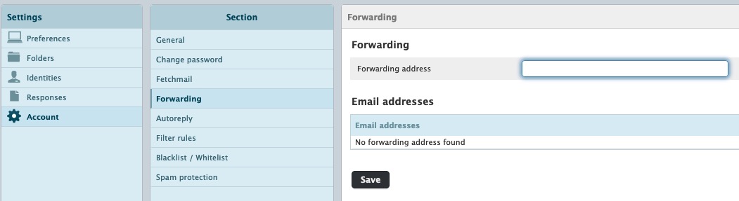 Account Forwarding Preference Setting