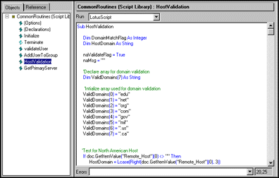 HostValidation subroutine